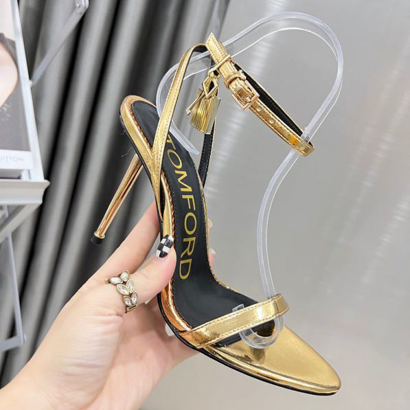 Tom Ford Gold Padlock Sandals - PerfectKickZ