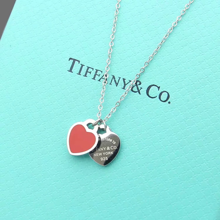 Tiffany&CO Double Heart Tag Pendant  Necklace - PerfectKickZ