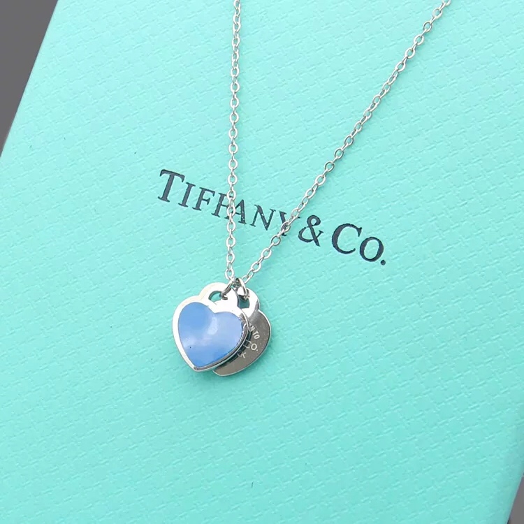 Tiffany&CO Double Heart Tag Pendant  Necklace - PerfectKickZ