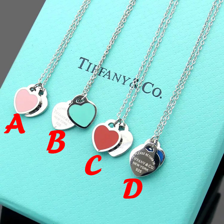 Tiffany&CO Double Heart Tag Pendant  Necklace - PerfectKickZ