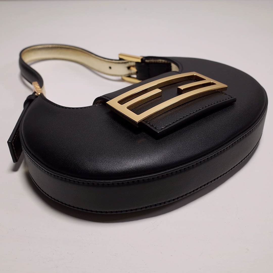 Fendi Cookie Black Leather Mini Handbag（22-17.5-4.5cm） - PerfectKickZ