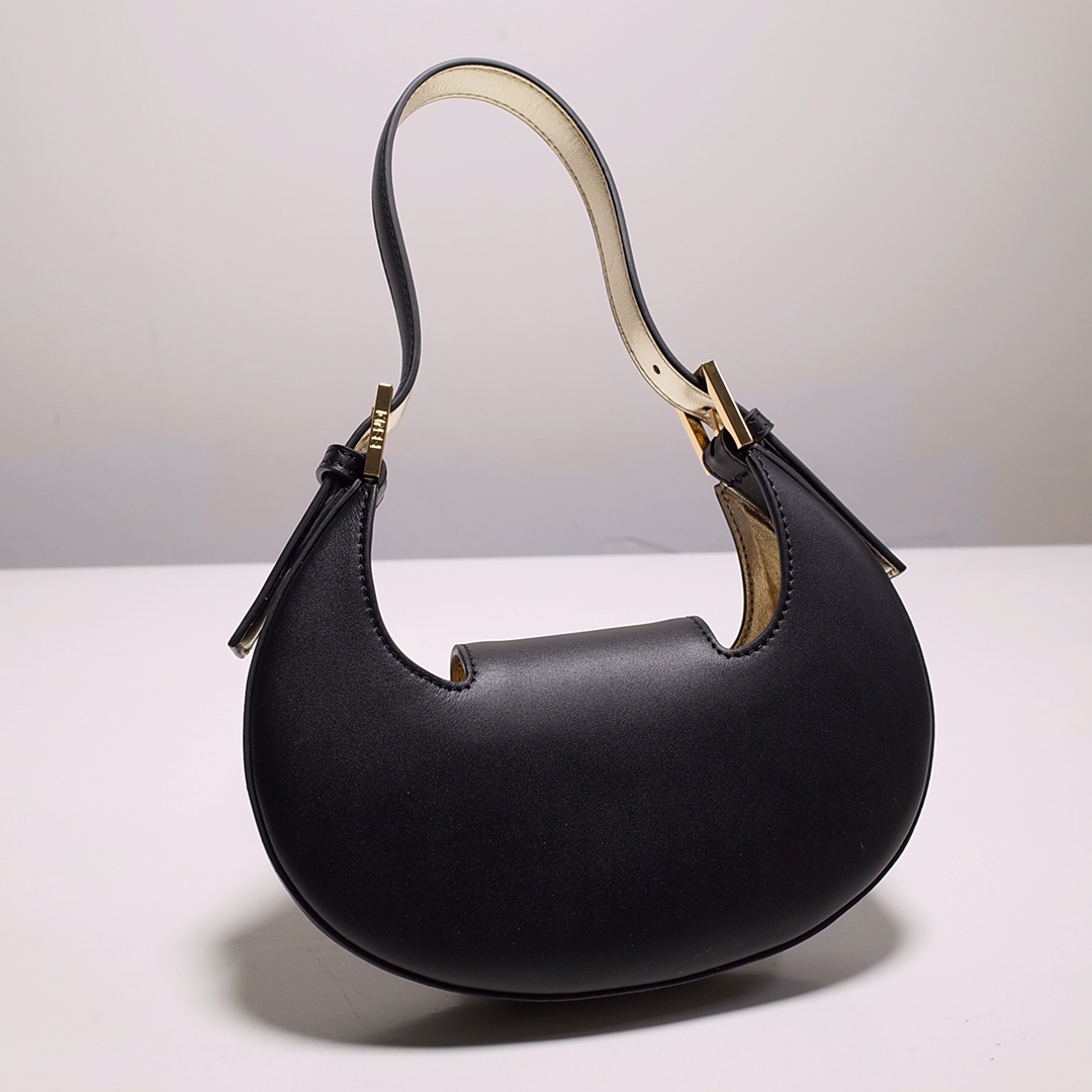 Fendi Cookie Black Leather Mini Handbag（22-17.5-4.5cm） - 