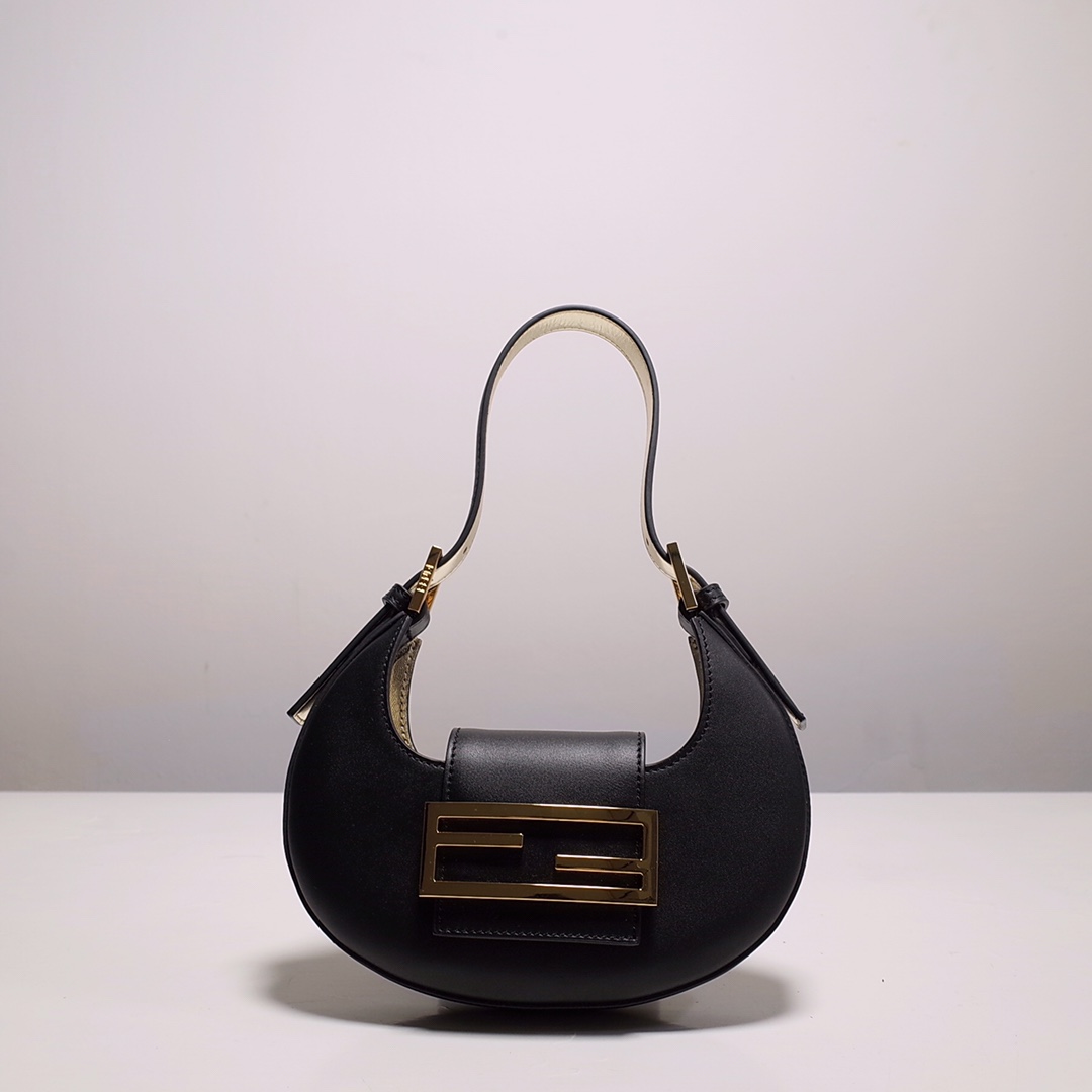 Fendi Cookie Black Leather Mini Handbag（22-17.5-4.5cm） - PerfectKickZ