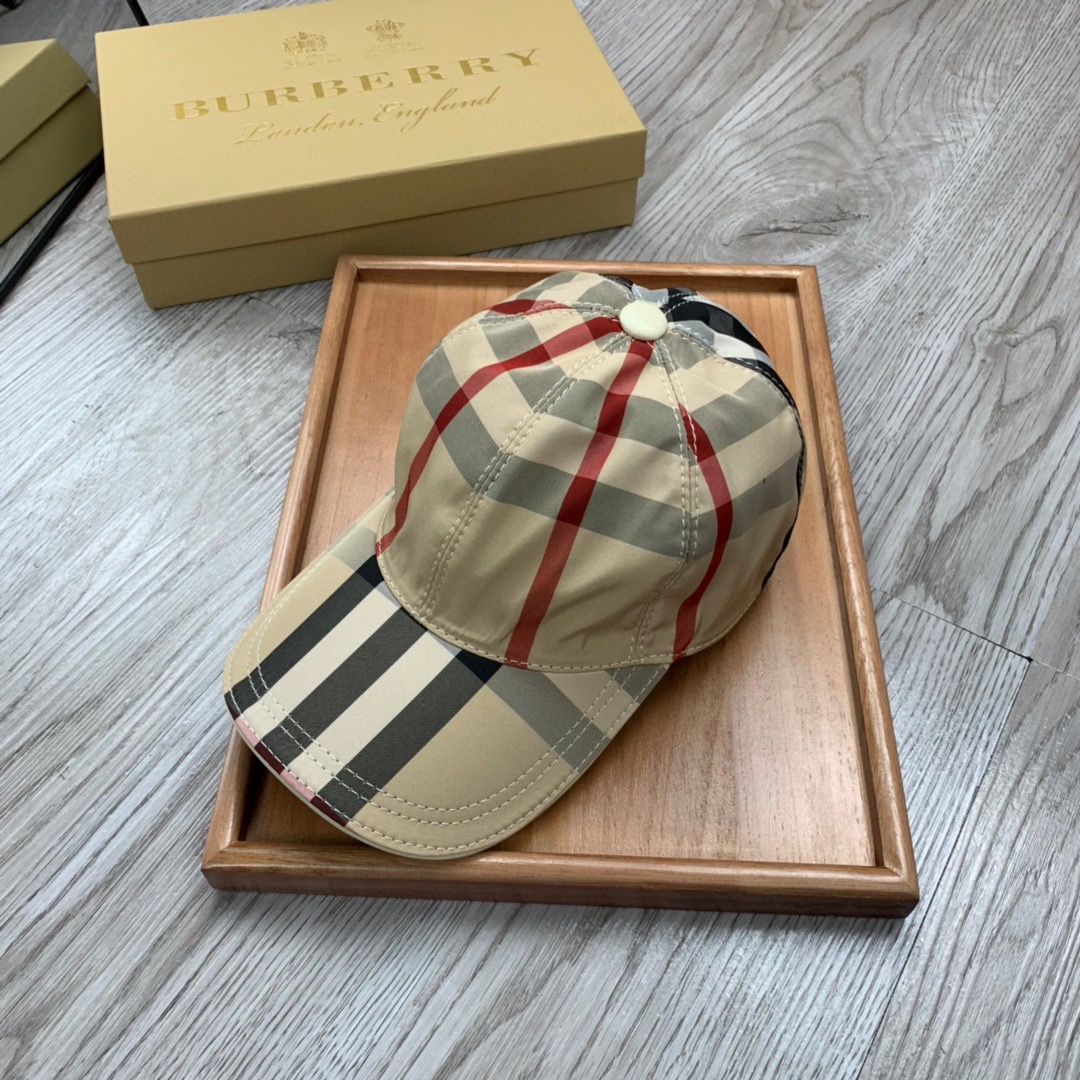 Burberry Vintage Check And Icon Stripe Baseball Cap - PerfectKickZ