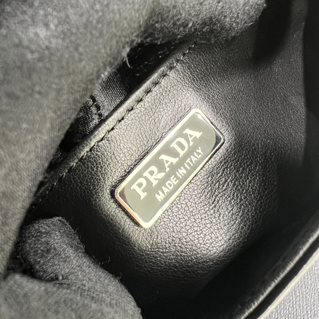 Prada Cleo Brushed Leather Shoulder Bag In Black(24-19-6cm)   1BD303 - PerfectKickZ