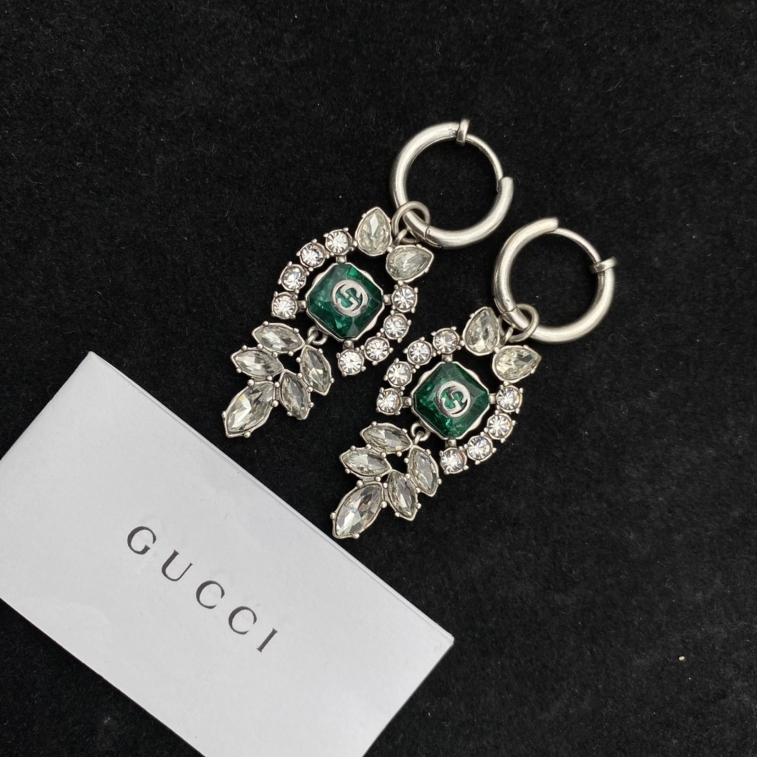 Gucci  Interlocking G Crystal Earrings - PerfectKickZ