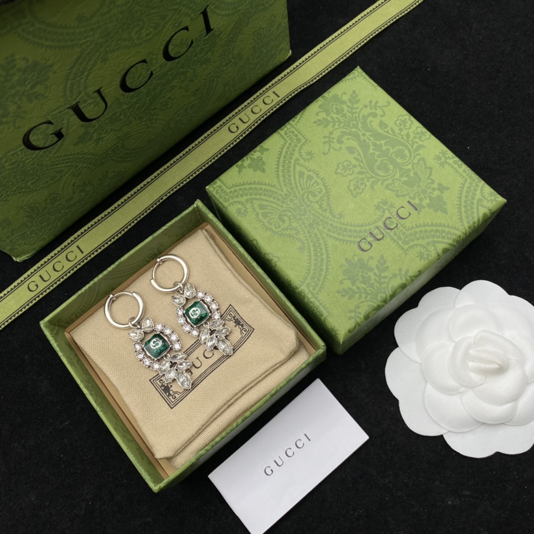 Gucci  Interlocking G Crystal Earrings - PerfectKickZ