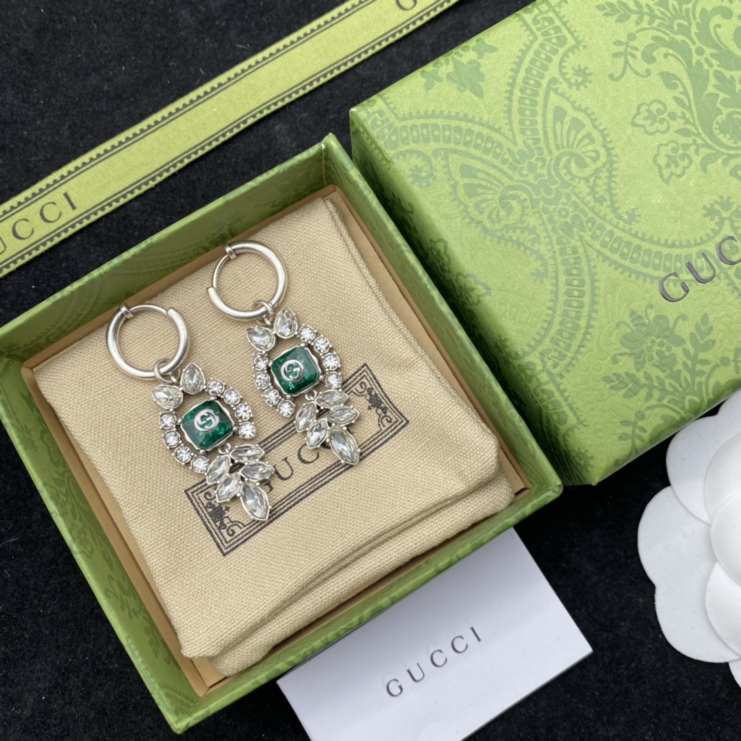 Gucci  Interlocking G Crystal Earrings - PerfectKickZ
