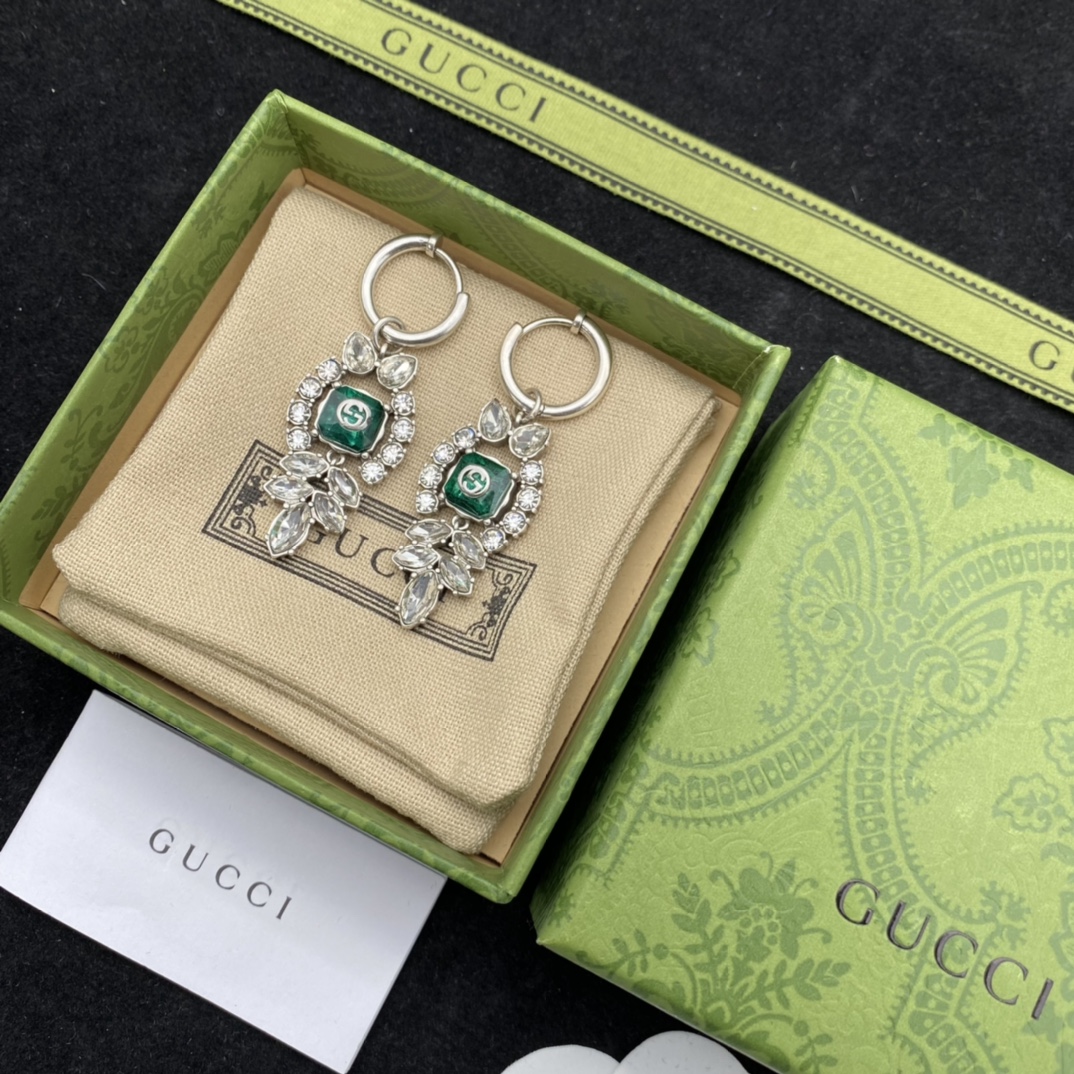 Gucci  Interlocking G Crystal Earrings - PerfectKickZ
