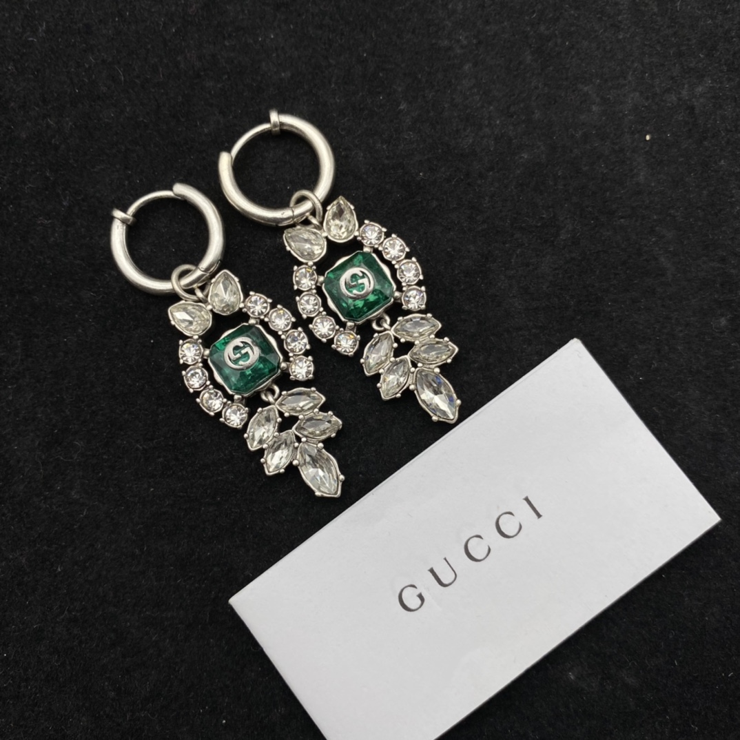 Gucci  Interlocking G Crystal Earrings - PerfectKickZ