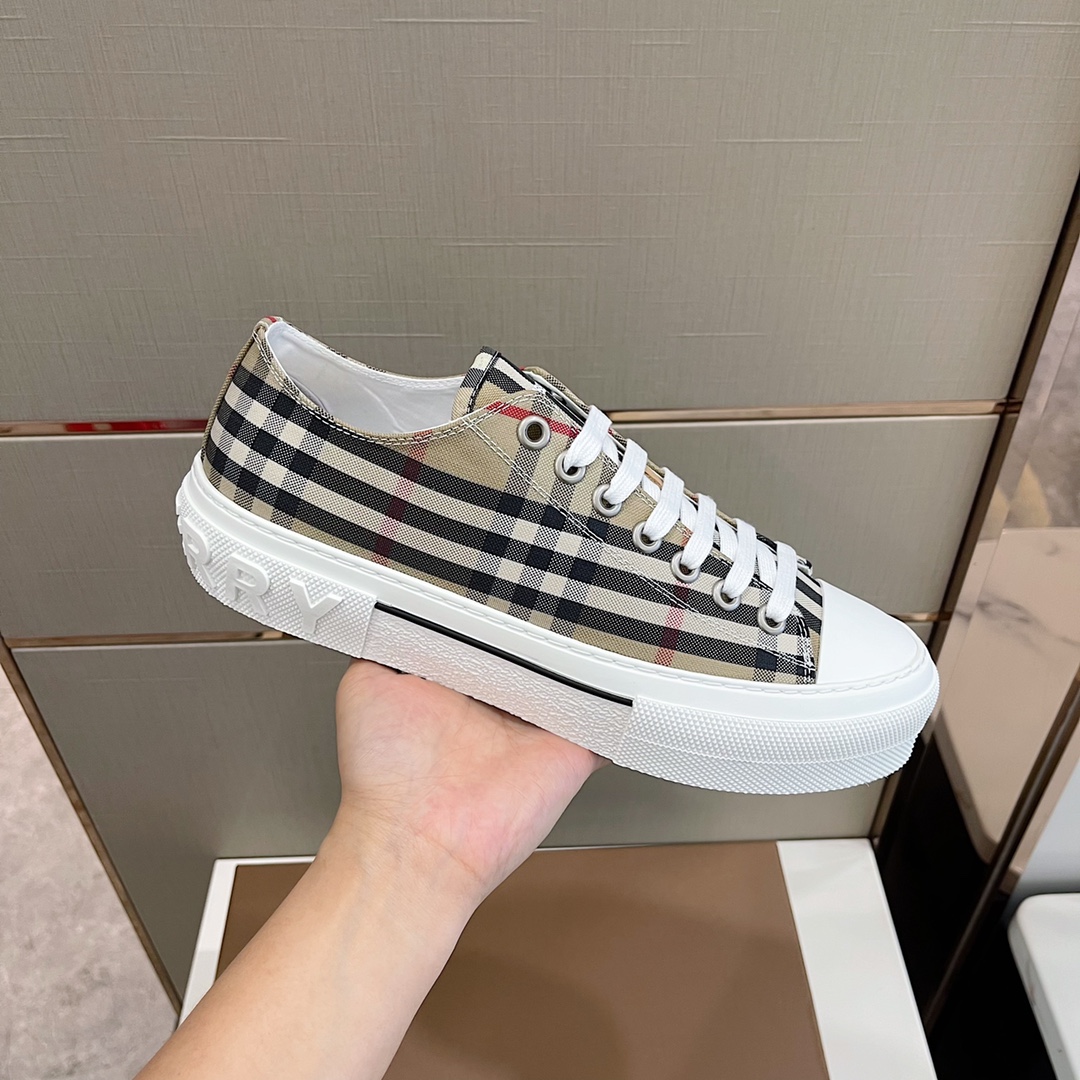 Burberry Check Cotton Sneakers - PerfectKickZ