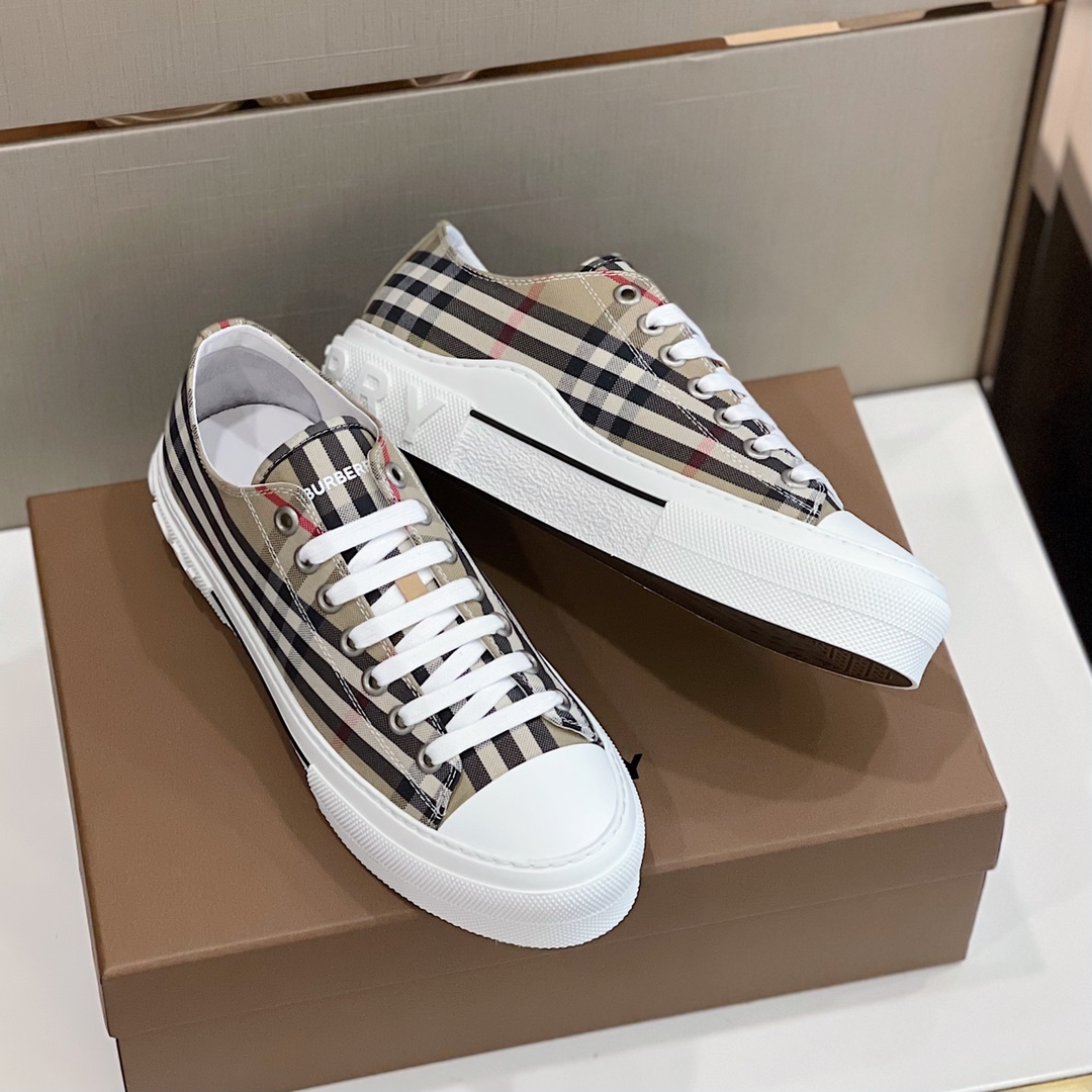 Burberry Check Cotton Sneakers - PerfectKickZ