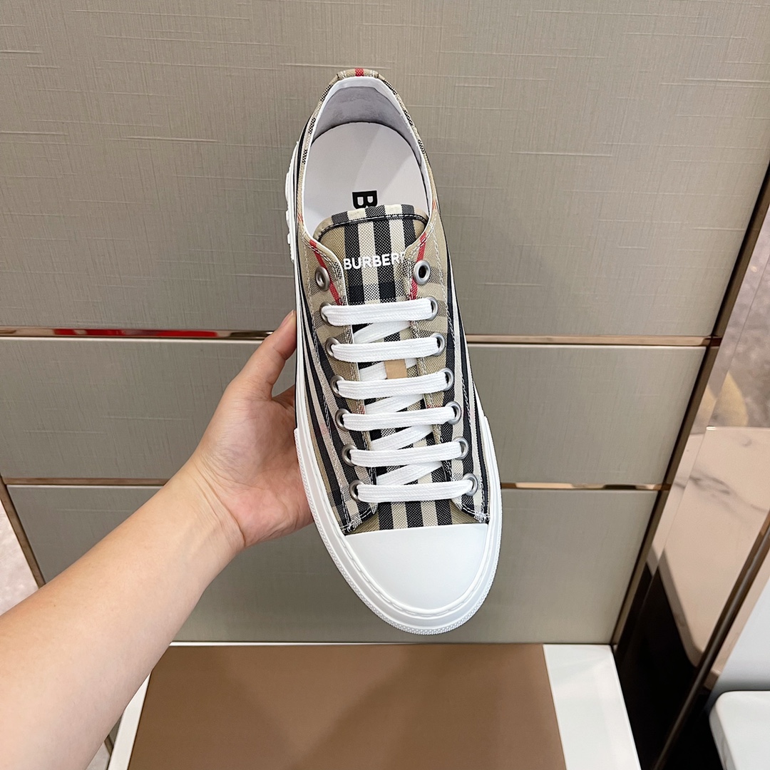 Burberry Check Cotton Sneakers - PerfectKickZ