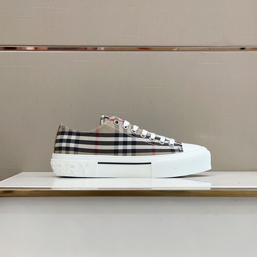 Burberry Check Cotton Sneakers - PerfectKickZ