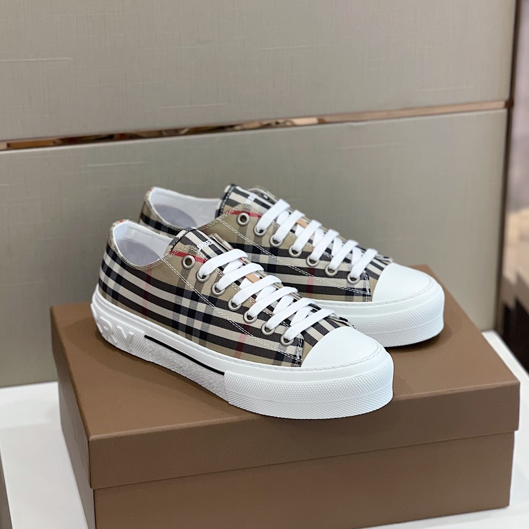Burberry Check Cotton Sneakers - PerfectKickZ