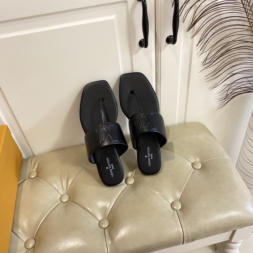 Louis Vuitton Drapy Flat Thong In Black     1AAB4E - PerfectKickZ
