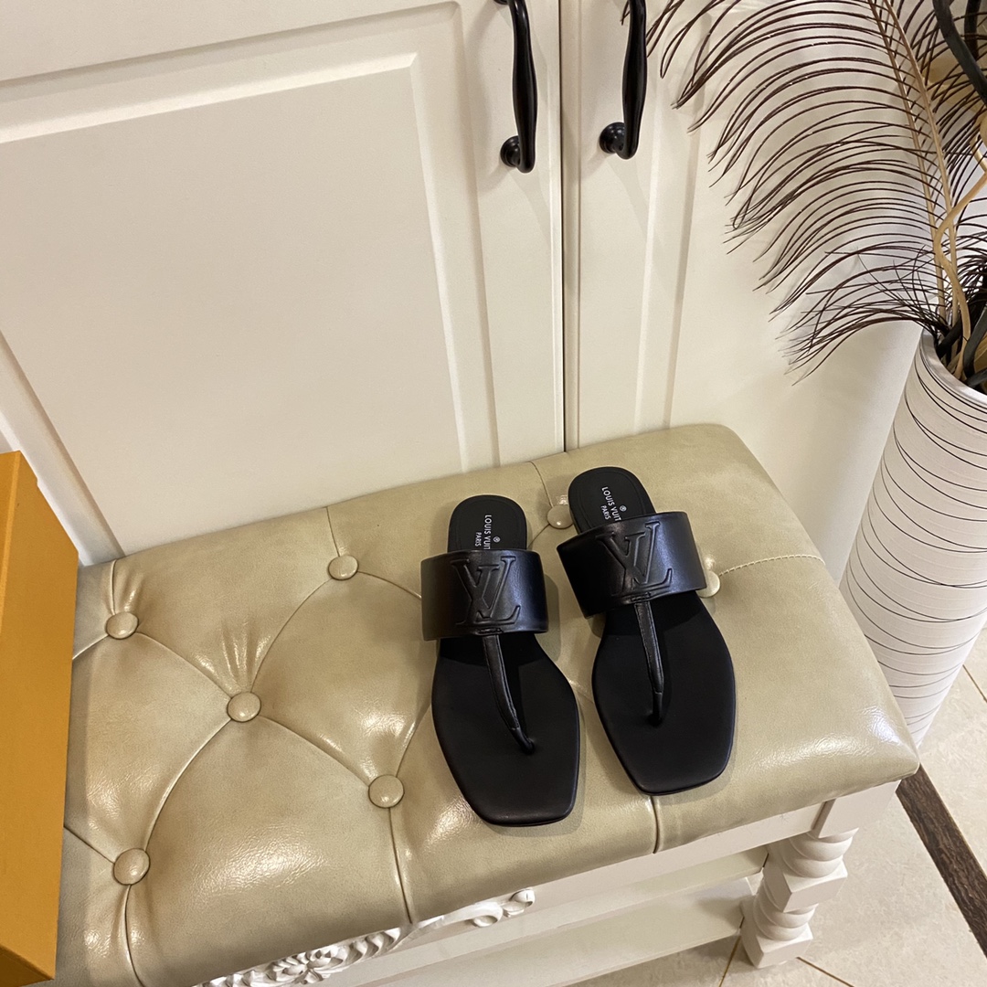Louis Vuitton Drapy Flat Thong In Black     1AAB4E - PerfectKickZ