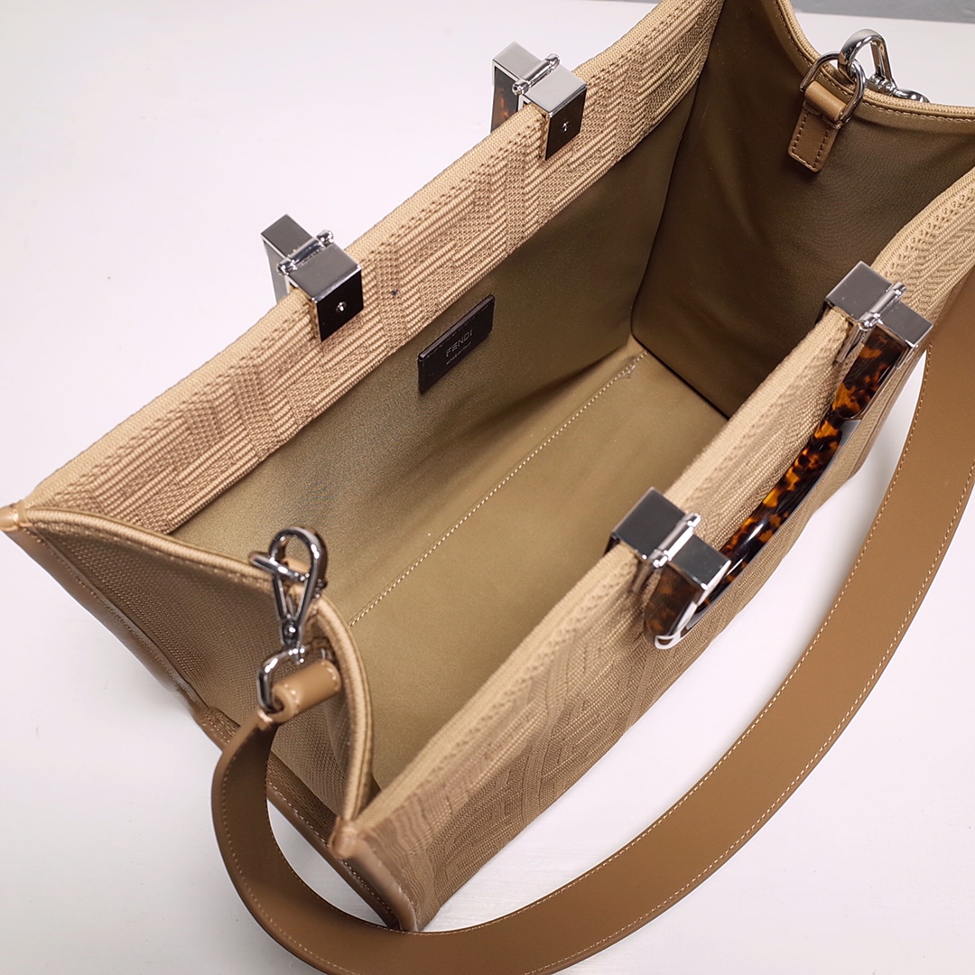 Fendi Sunshine Medium Shopper Bag In Beige(35-31-17cm)  8BH386 - PerfectKickZ