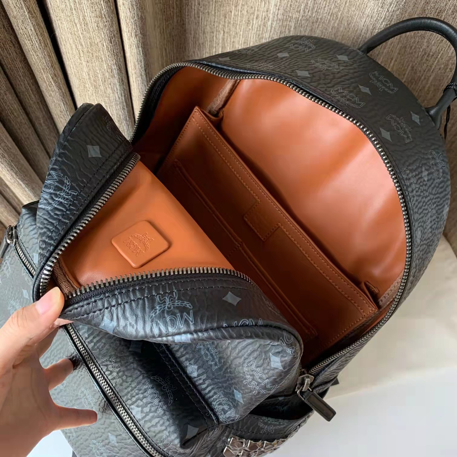 MCM Leather Black Backpack（41-33-15cm） - PerfectKickZ