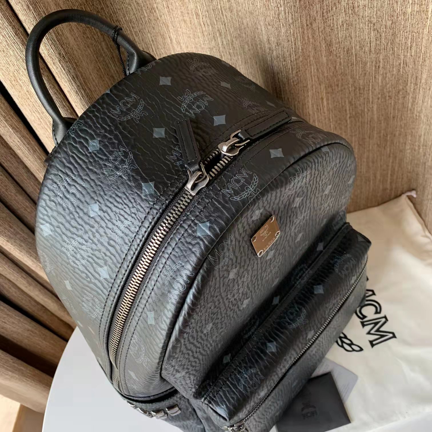 MCM Leather Black Backpack（41-33-15cm） - PerfectKickZ