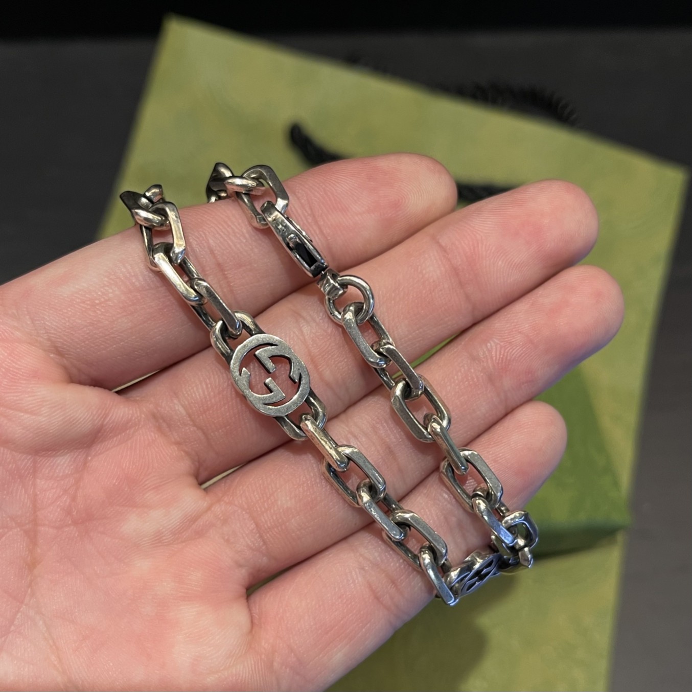 Gucci Silver Bracelet With Interlocking G - PerfectKickZ