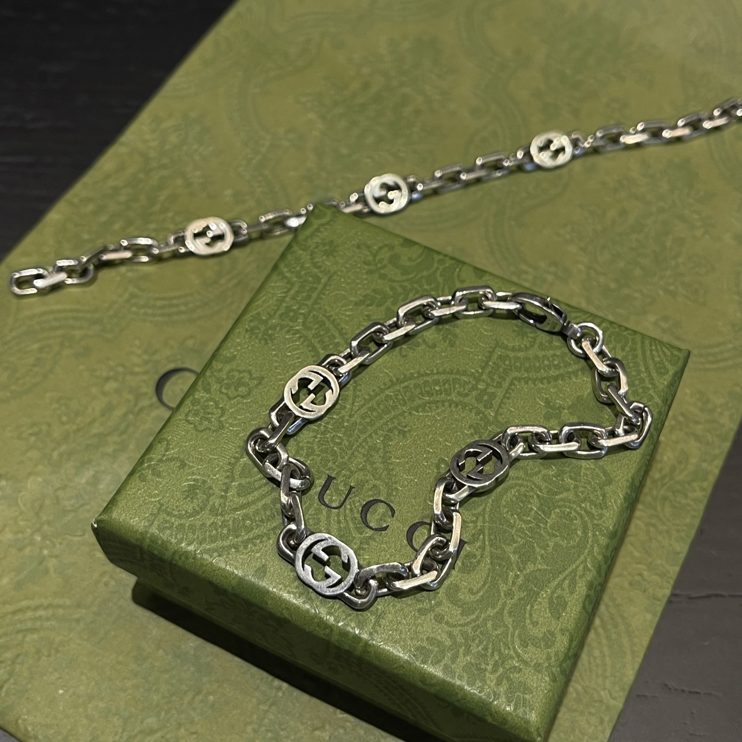Gucci Silver Bracelet With Interlocking G - PerfectKickZ