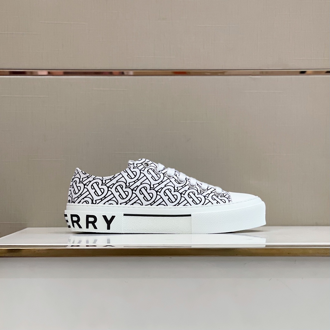 Burberry Monogram Print Cotton Sneakers - PerfectKickZ