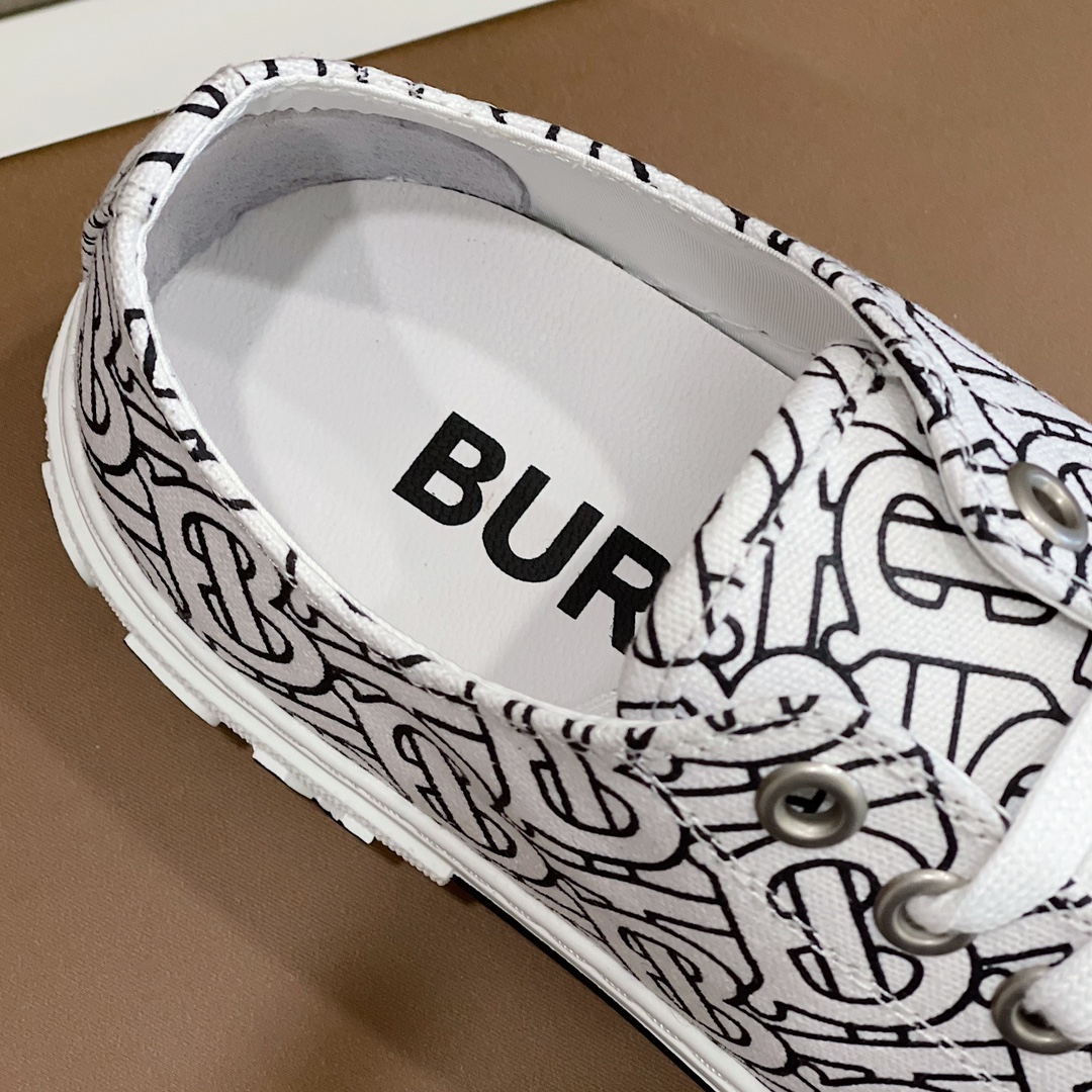 Burberry Monogram Print Cotton Sneakers - PerfectKickZ