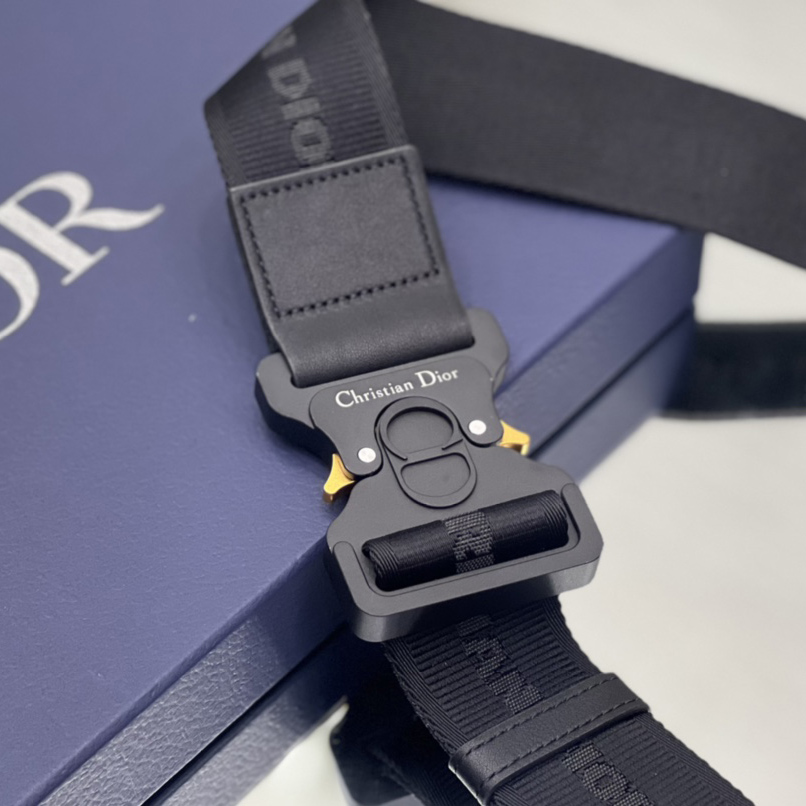 Dior Black CD Diamond Canvas And Smooth Calfskin Saddle Bag(26-19-4.5cm) 1ADPO093 - PerfectKickZ