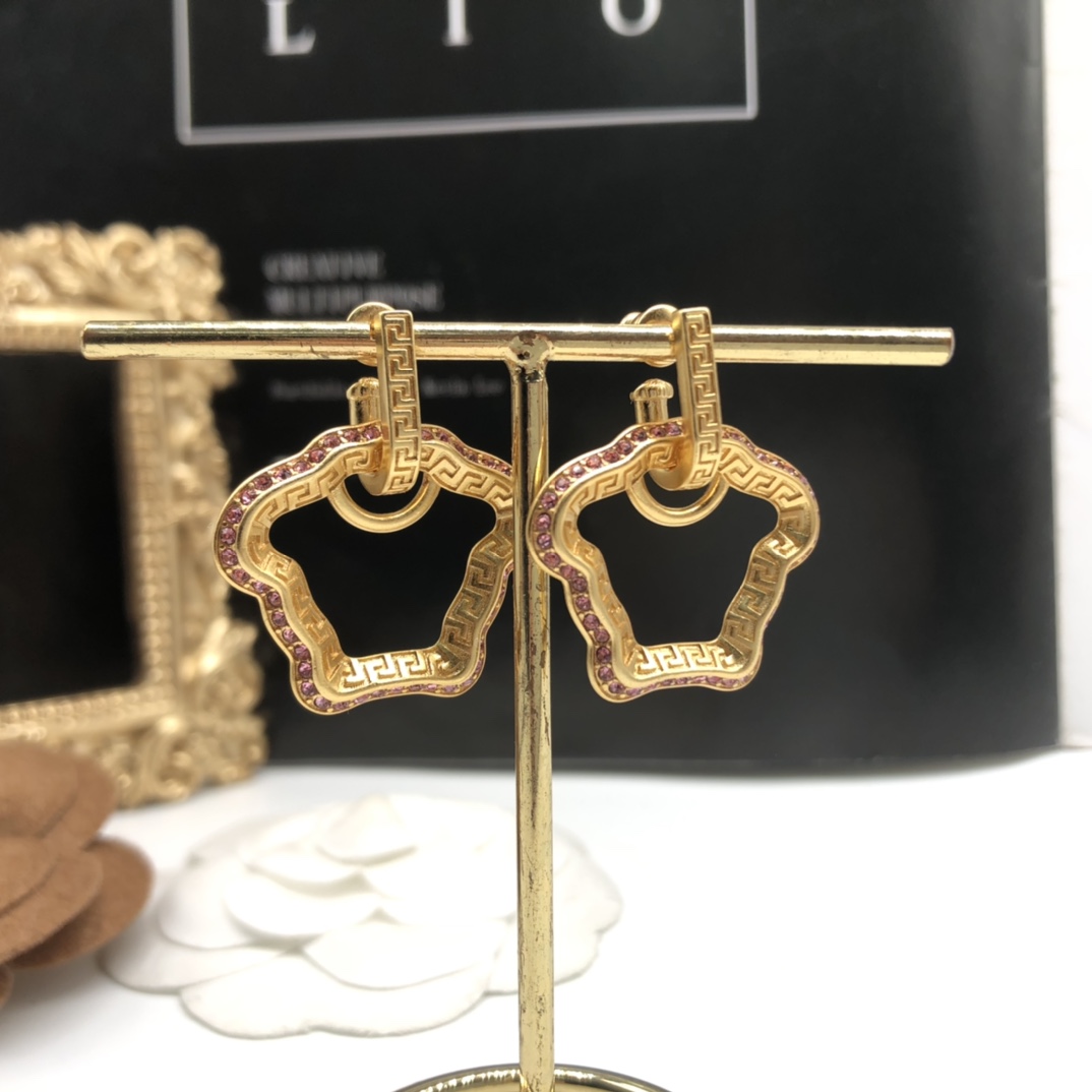 Versace La Medusa Curve Earrings - PerfectKickZ
