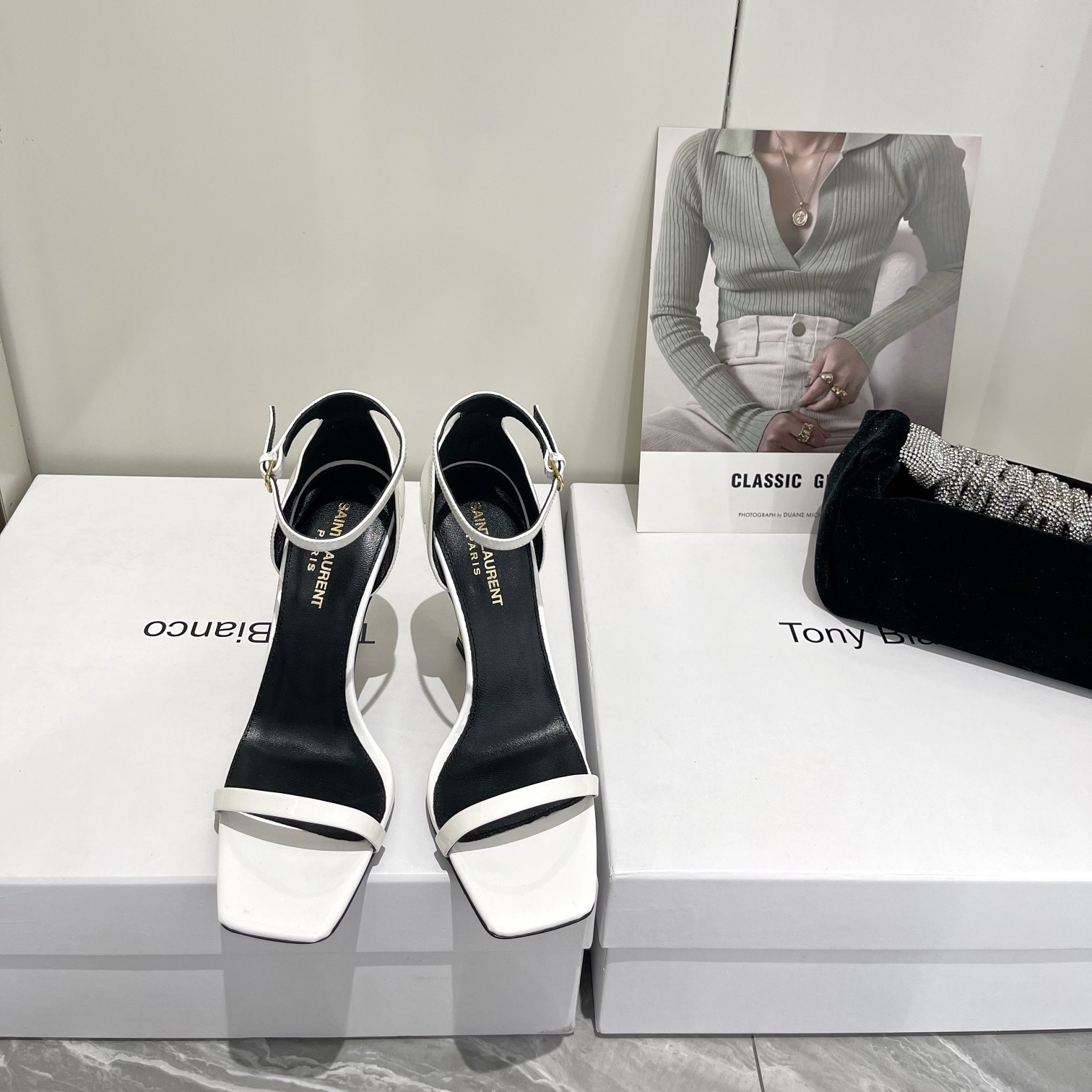 Saint Laurent Opyum Sandals In Patent Leather With Gold-Tone Heel— Heel Higth 90mm - PerfectKickZ