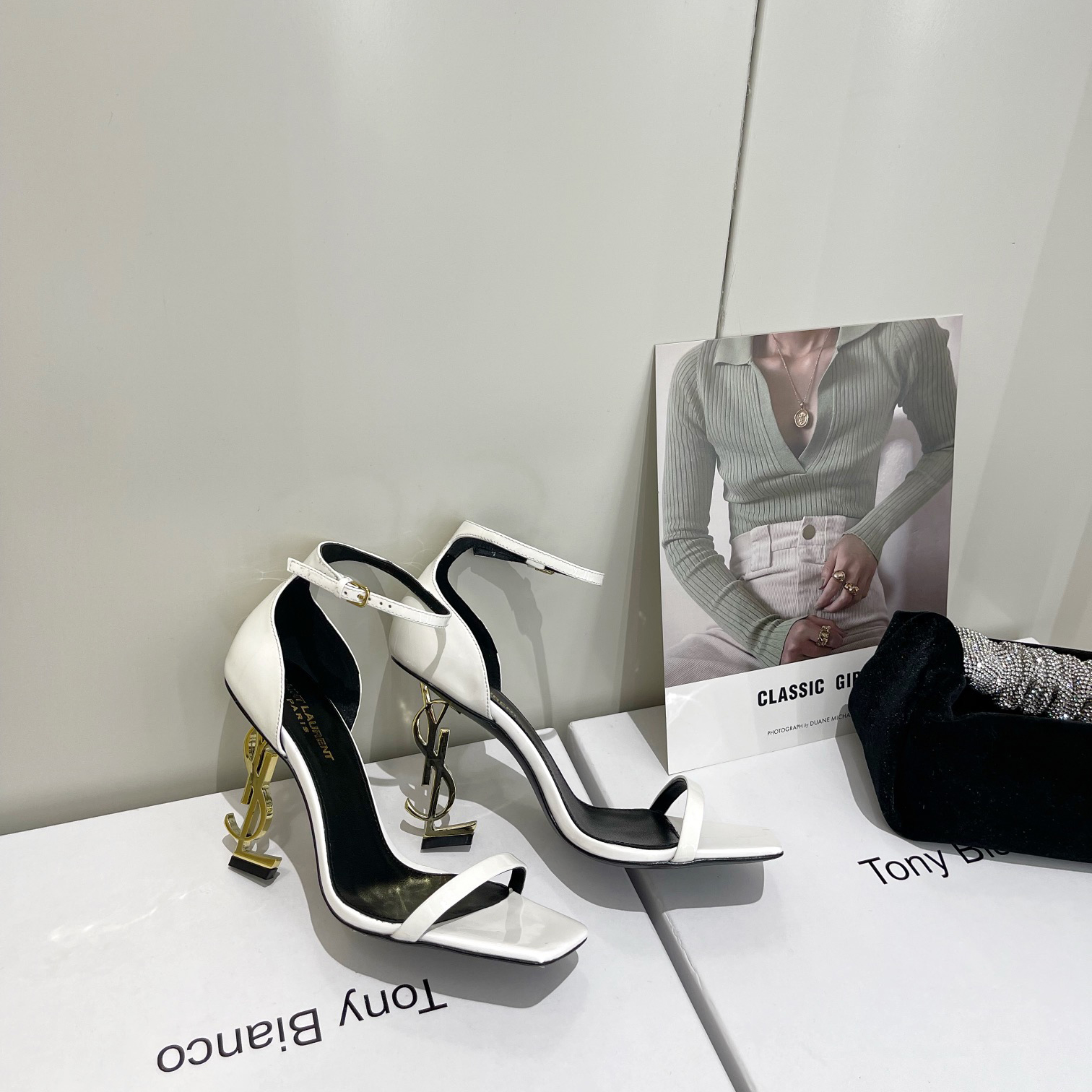 Saint Laurent Opyum Sandals In Patent Leather With Gold-Tone Heel— Heel Higth 90mm - PerfectKickZ