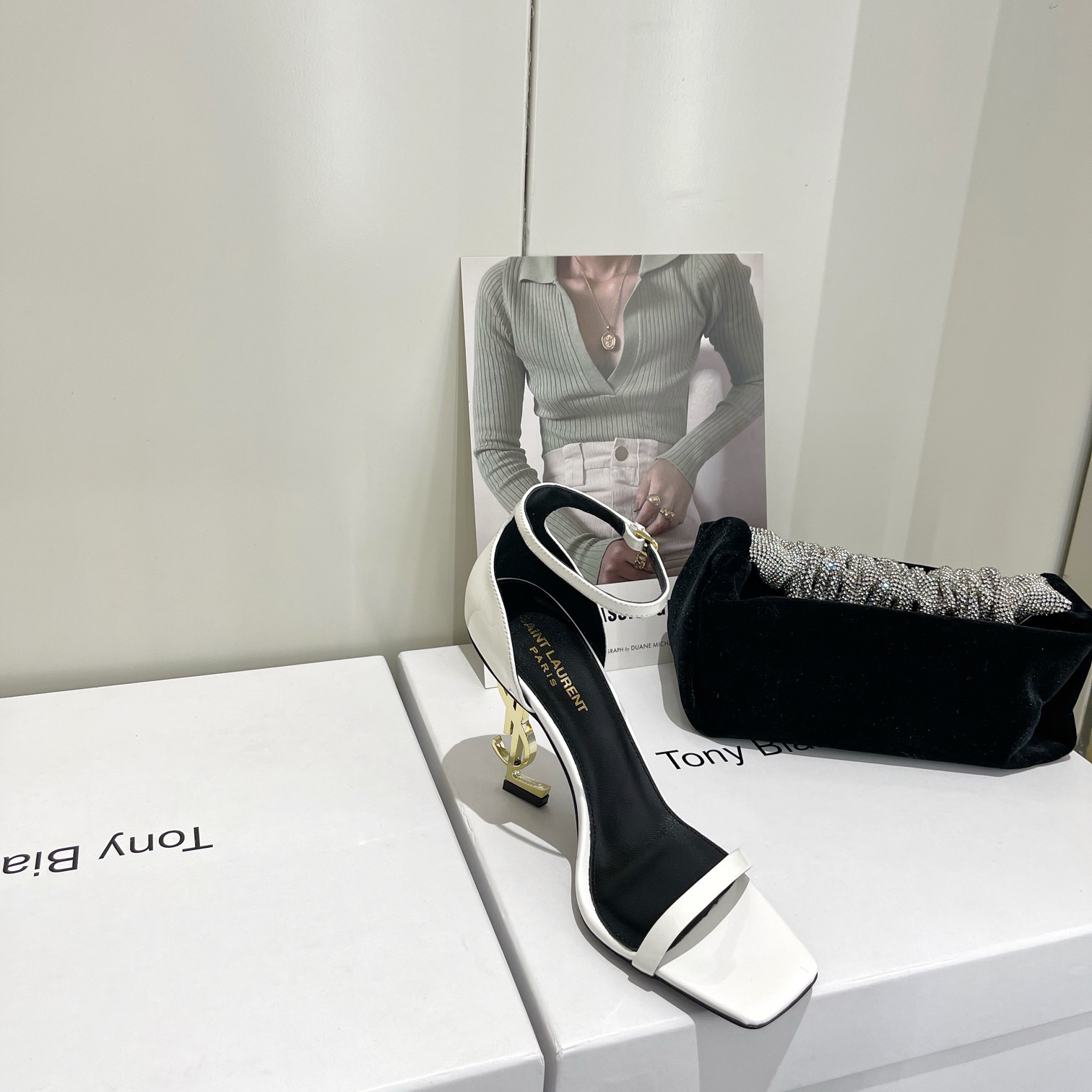 Saint Laurent Opyum Sandals In Patent Leather With Gold-Tone Heel— Heel Higth 90mm - PerfectKickZ