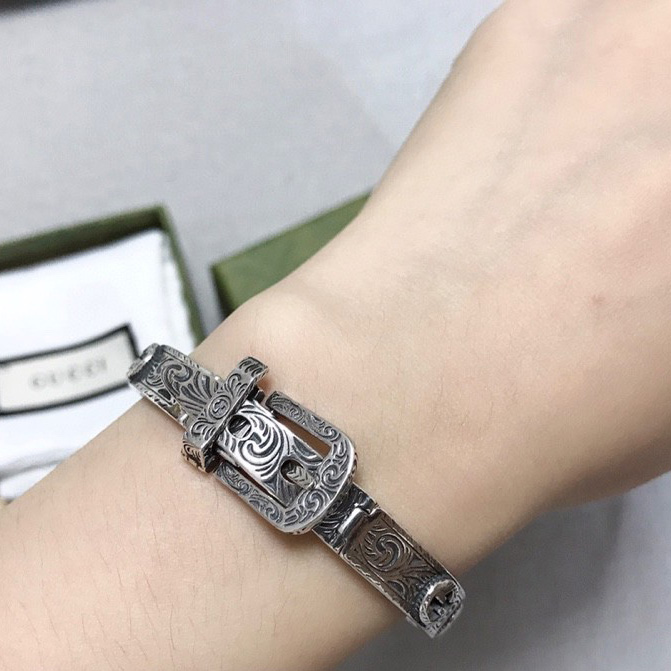 Gucci Silver Bracelet With Interlocking G - 