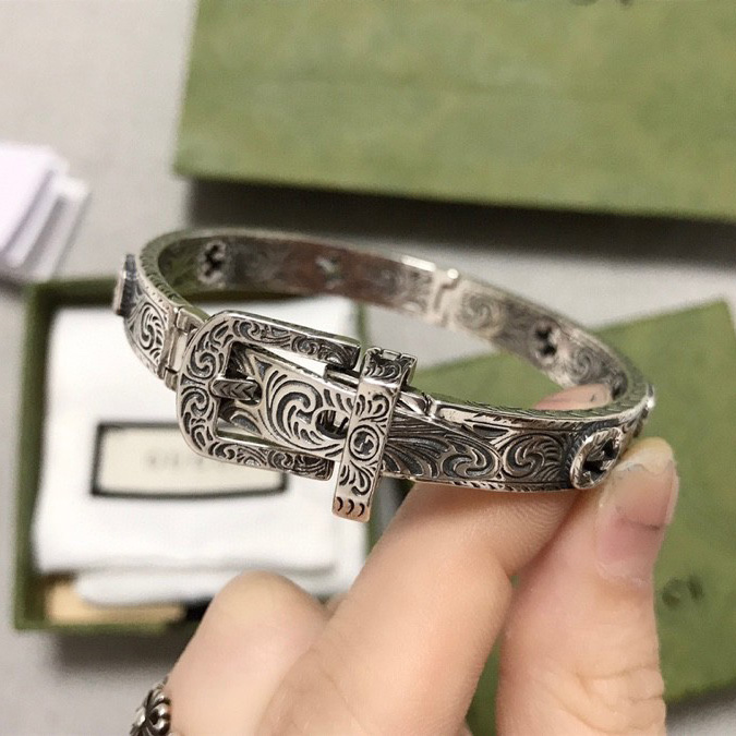 Gucci Silver Bracelet With Interlocking G - PerfectKickZ