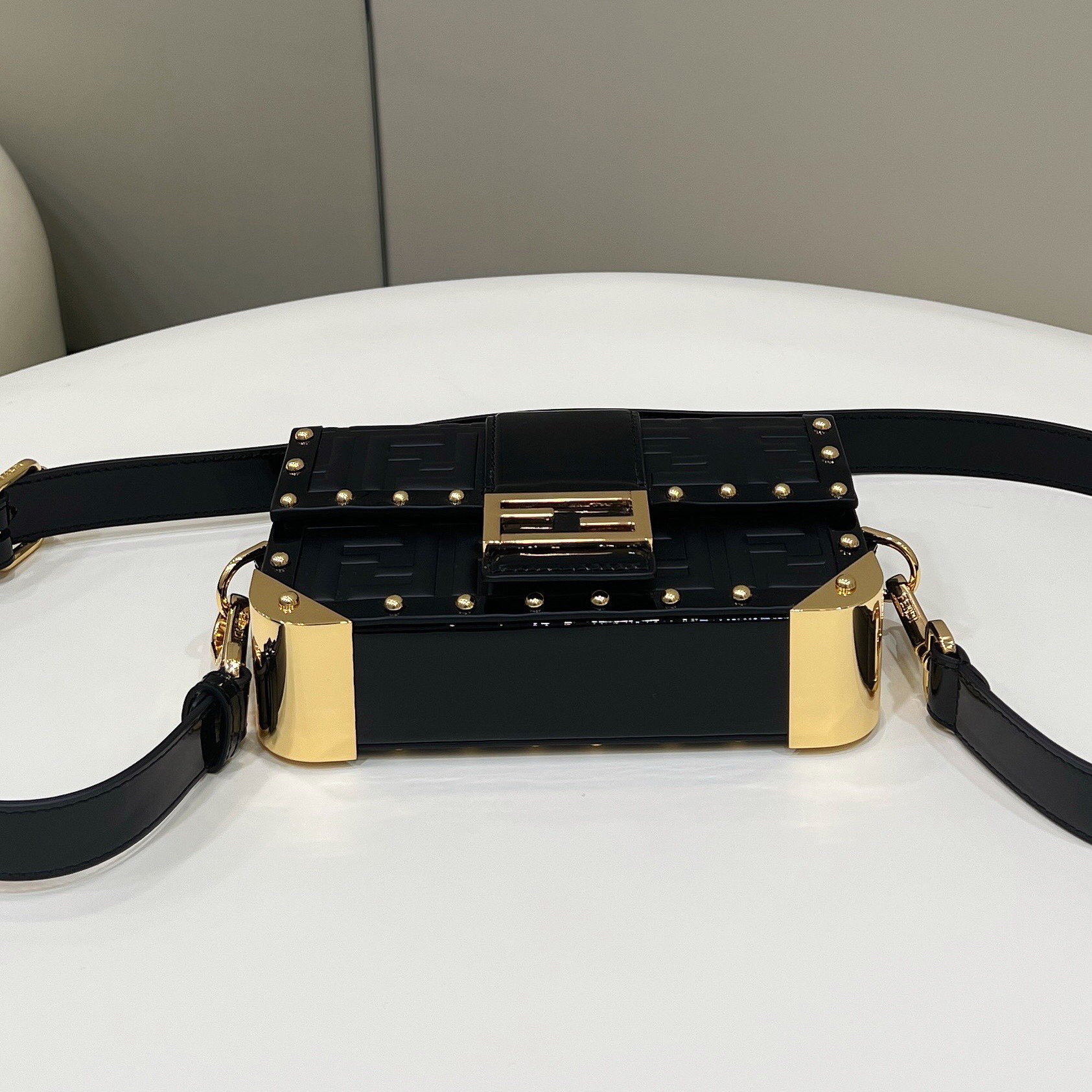 Fendi Baguette Trunk Mini Black Leather Bag(18.5-11.5-5cm) - PerfectKickZ