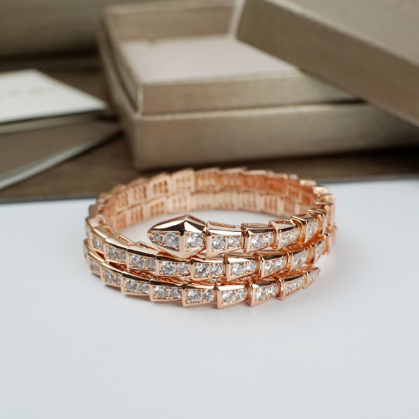Bvlgari Serpenti Viper Two-Coil 18 Kt Rose Gold Bracelet - PerfectKickZ