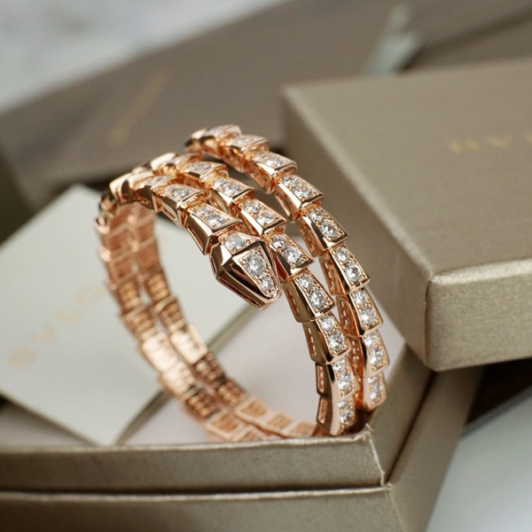 Bvlgari Serpenti Viper Two-Coil 18 Kt Rose Gold Bracelet - PerfectKickZ
