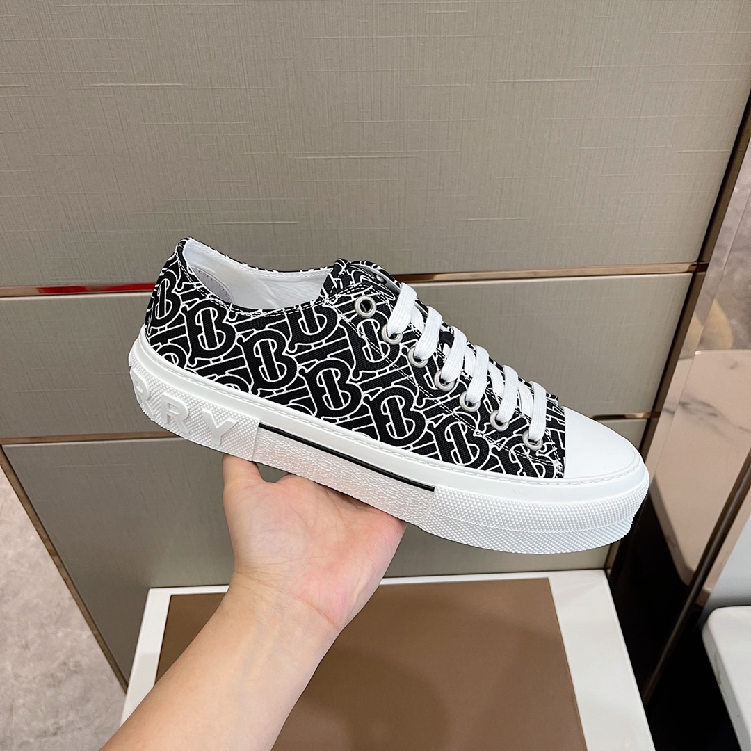 Burberry Monogram Print Cotton Sneakers - PerfectKickZ