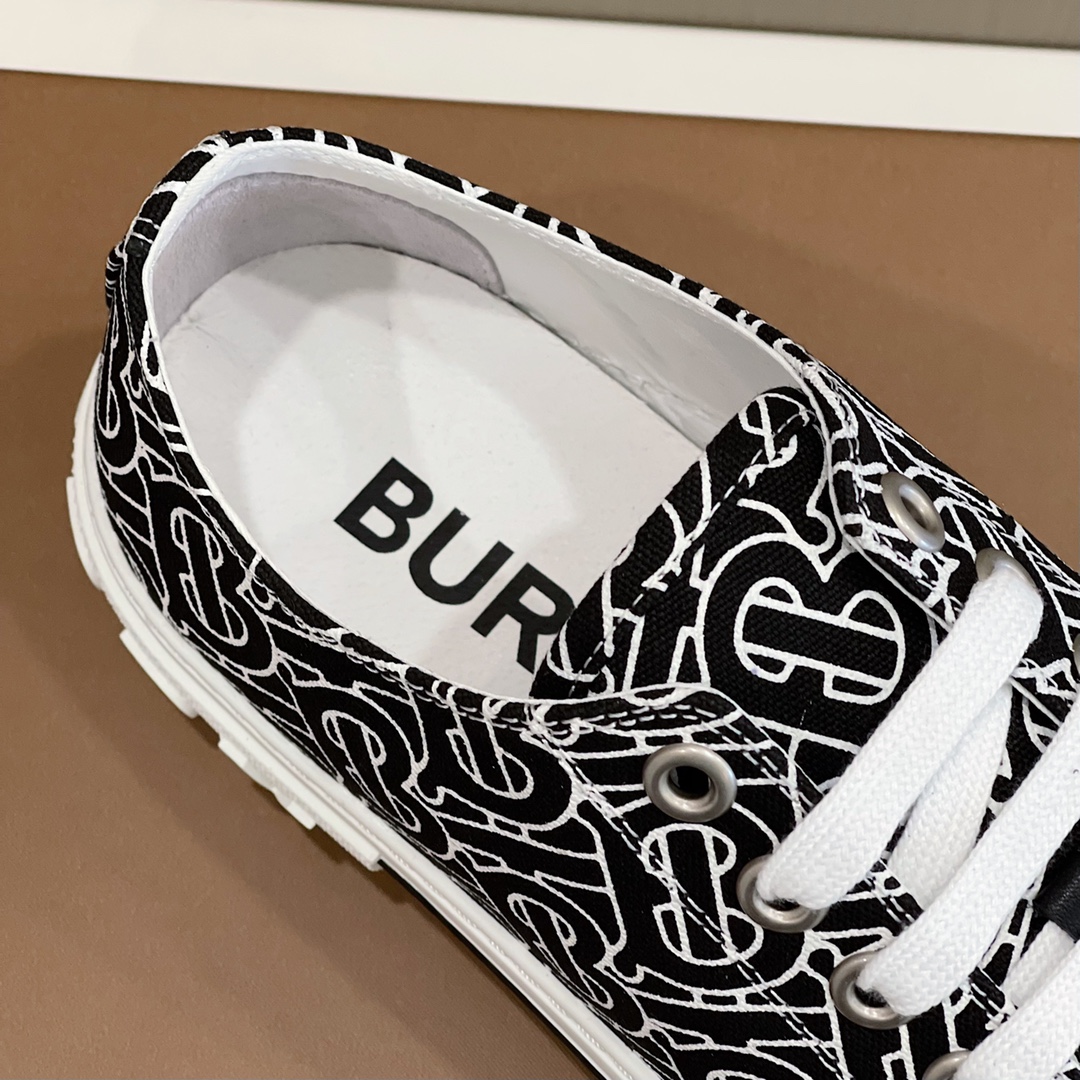 Burberry Monogram Print Cotton Sneakers - PerfectKickZ