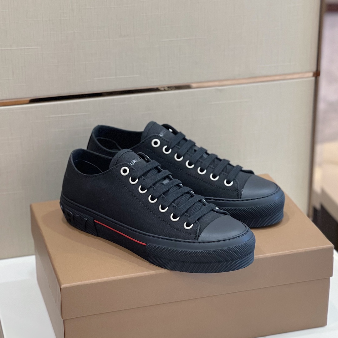 Burberry Logo Detail Cotton Sneakers - PerfectKickZ