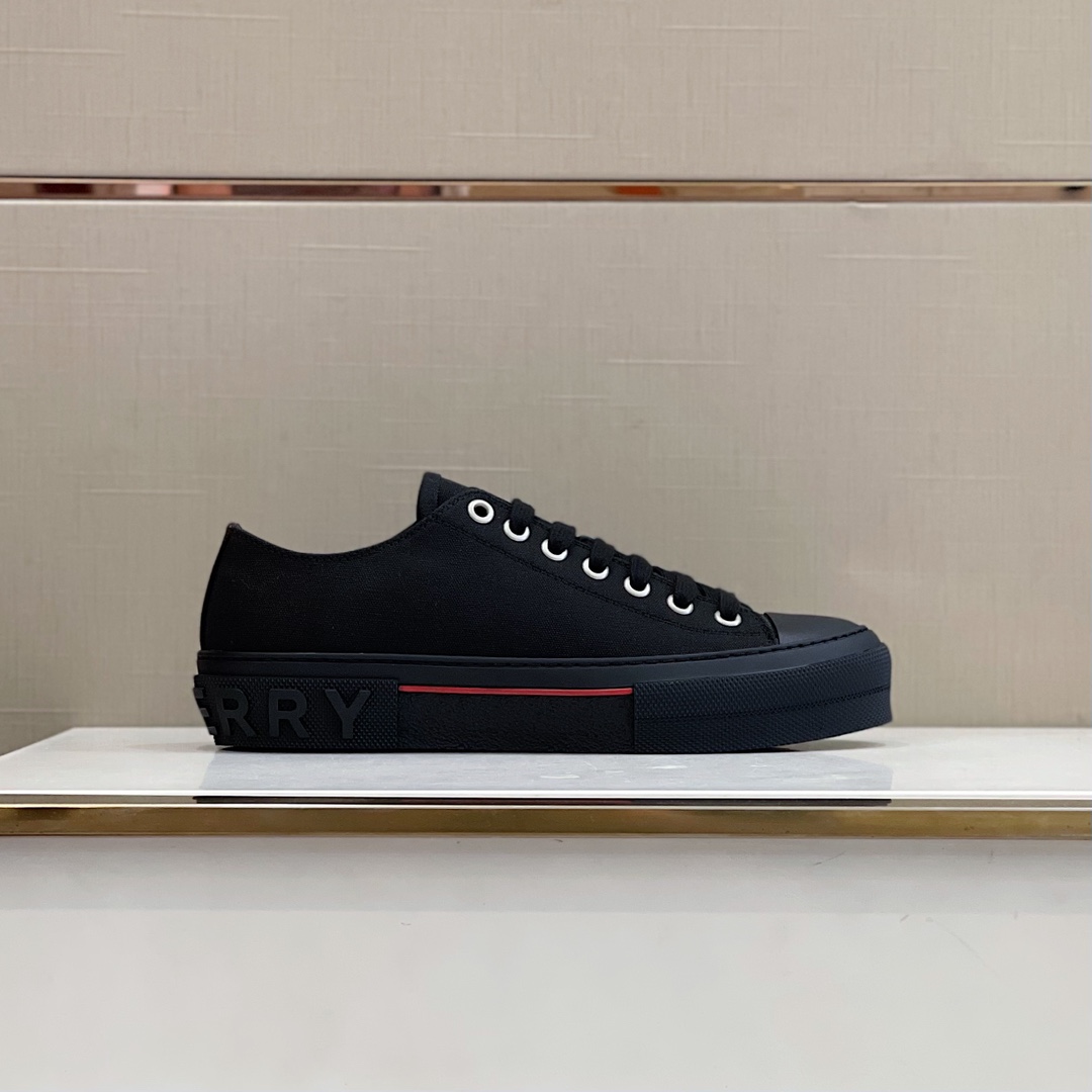 Burberry Logo Detail Cotton Sneakers - PerfectKickZ