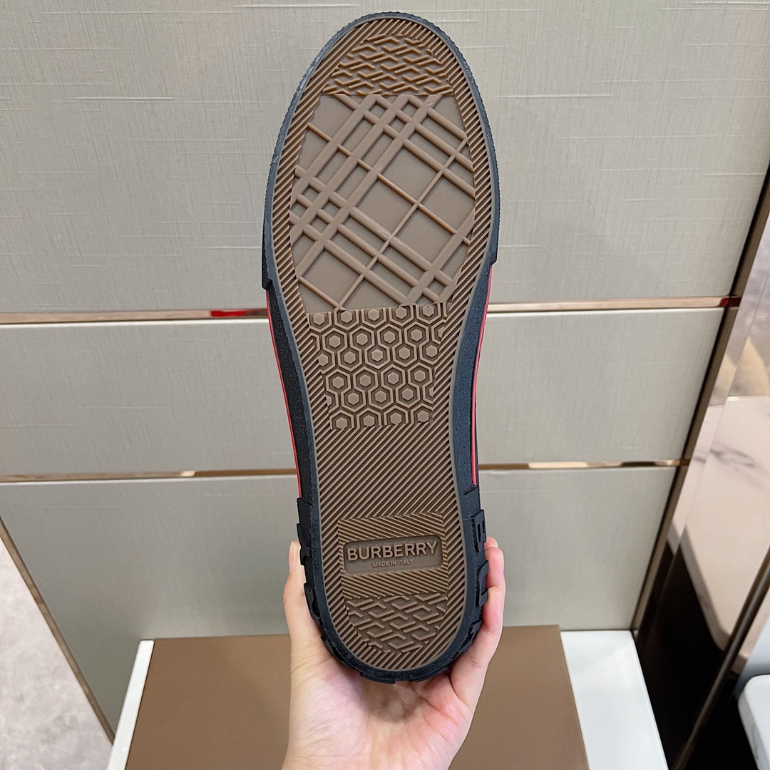 Burberry Logo Detail Cotton Sneakers - PerfectKickZ