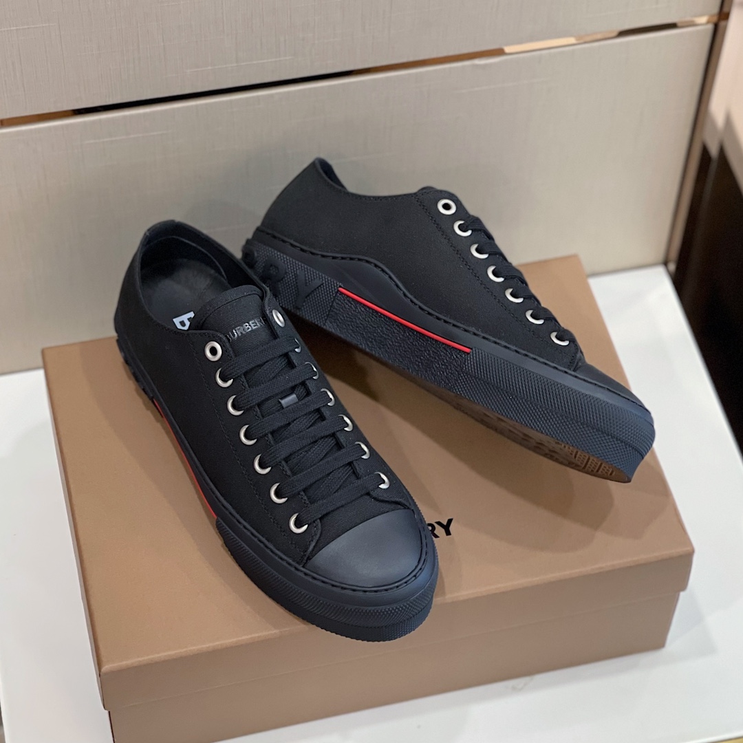 Burberry Logo Detail Cotton Sneakers - PerfectKickZ