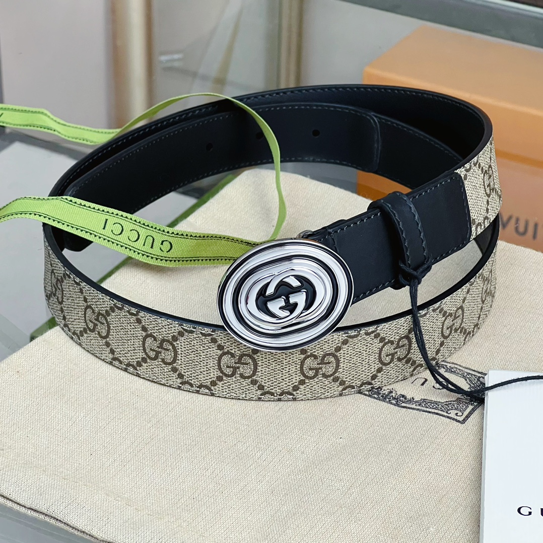 Gucci  Belt With Interlocking G Oval Buckle - PerfectKickZ