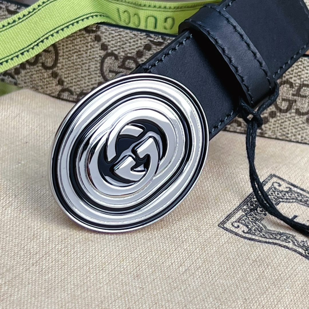 Gucci  Belt With Interlocking G Oval Buckle - PerfectKickZ
