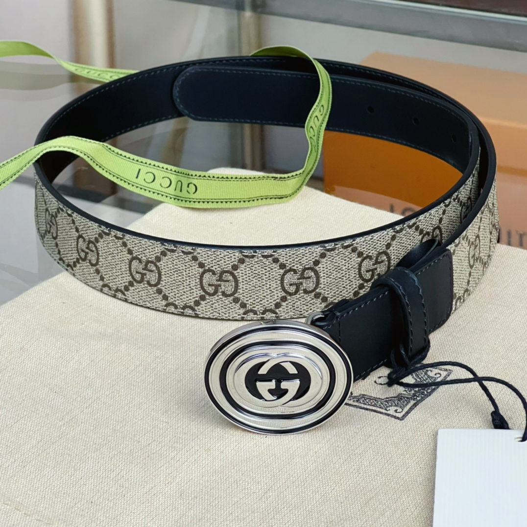 Gucci  Belt With Interlocking G Oval Buckle - PerfectKickZ
