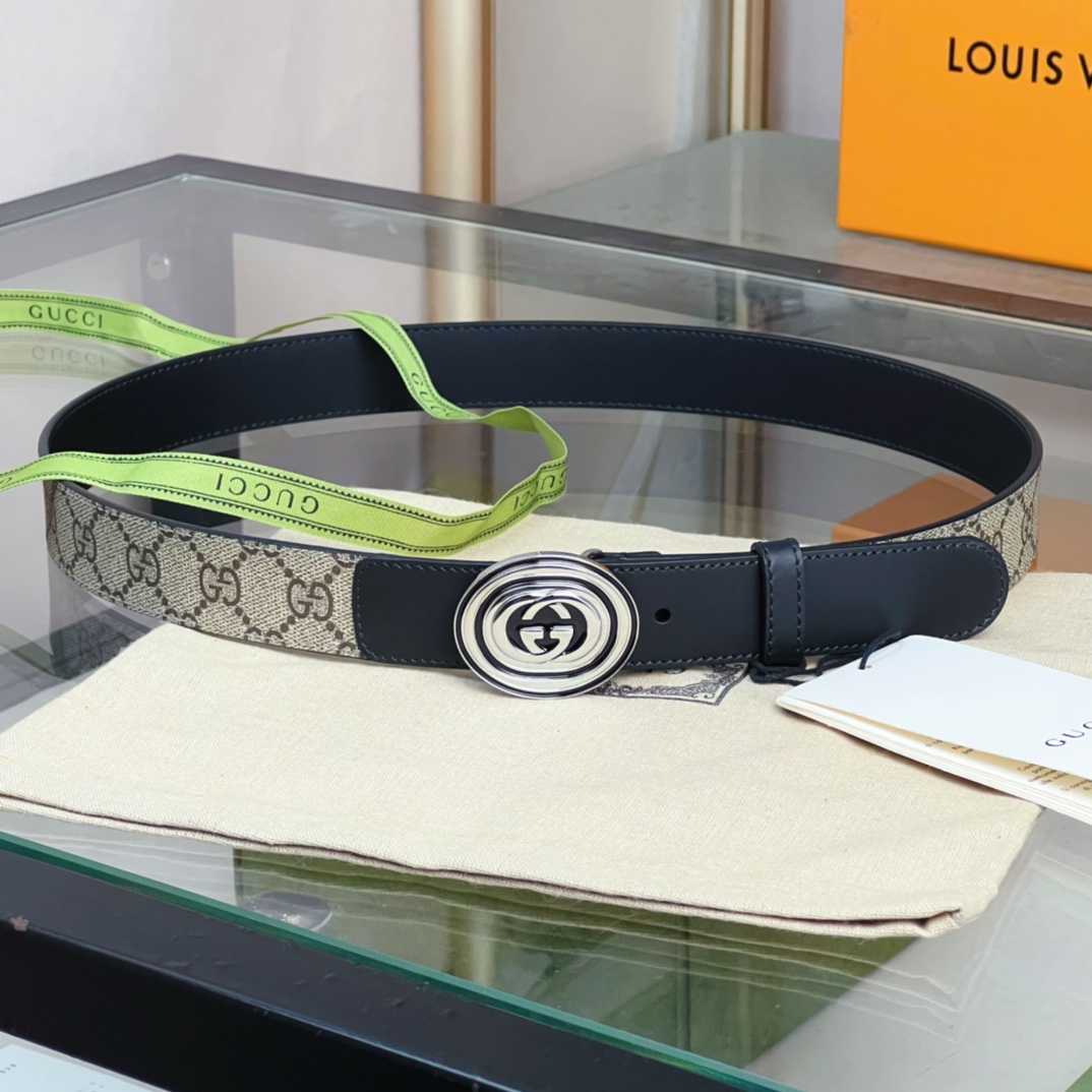 Gucci  Belt With Interlocking G Oval Buckle - PerfectKickZ