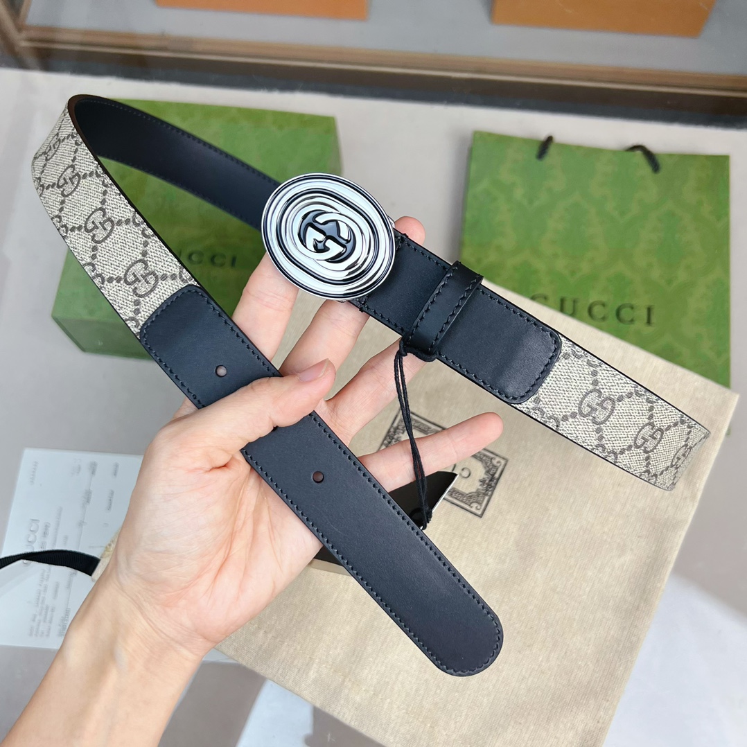 Gucci  Belt With Interlocking G Oval Buckle - PerfectKickZ