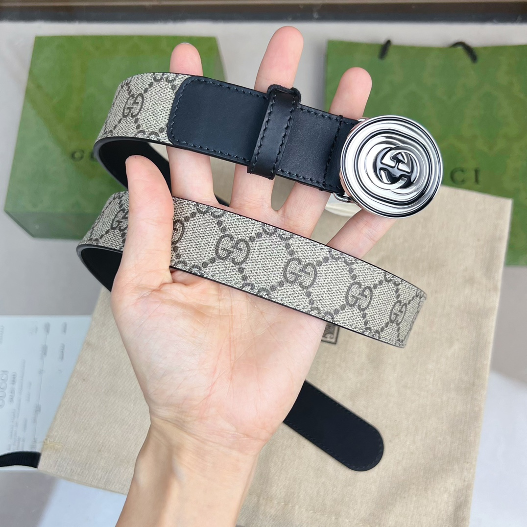 Gucci  Belt With Interlocking G Oval Buckle - PerfectKickZ